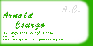 arnold csurgo business card